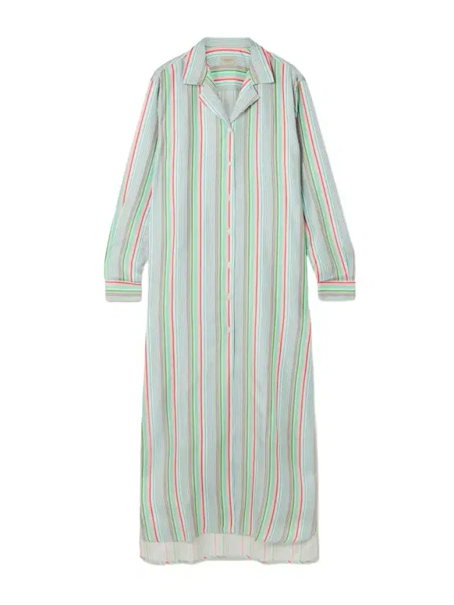 Striped Silk-twill Midi Shirt-dress