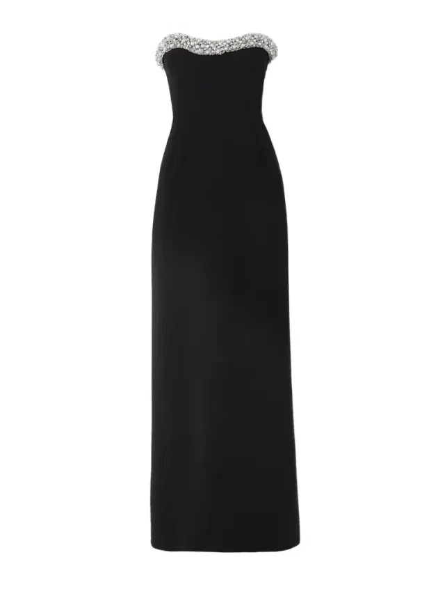 Riona Strapless Embellished Crepe Gown