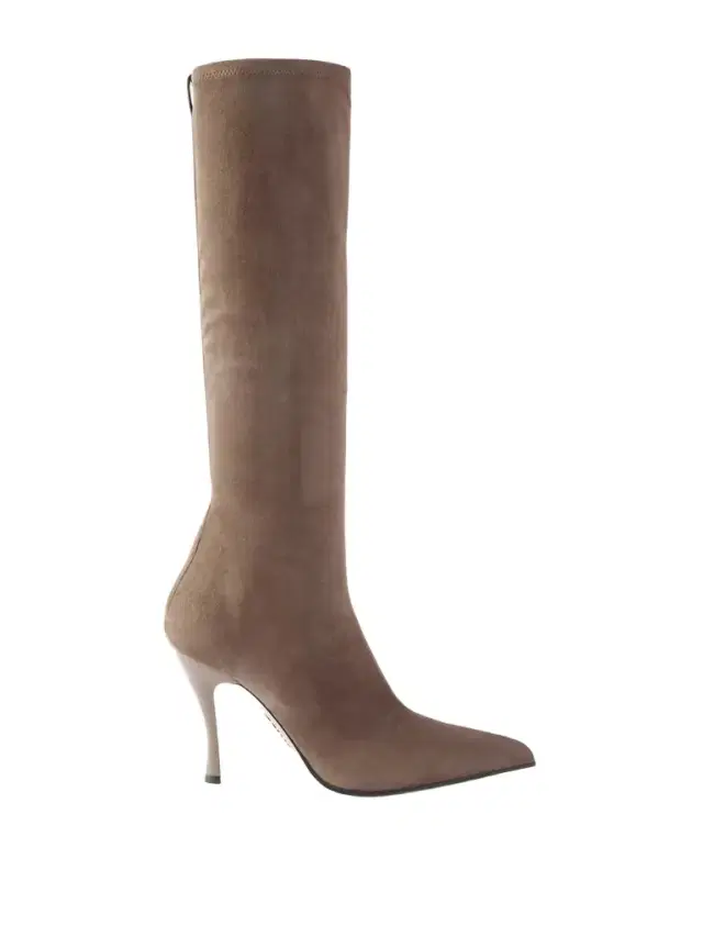 Comic Embellished Stretch-leather And Suede Knee Boots