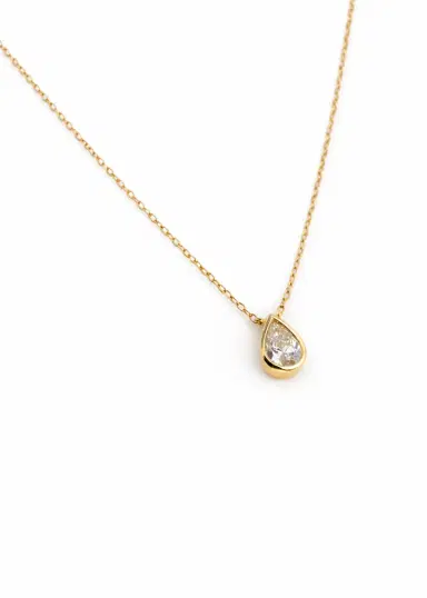 Wish Fine Jewelry 0.50ct Diamond 18K Gold Pear Necklace | Thumbnail 2