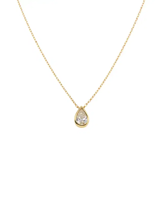 Wish Fine Jewelry 0.50ct Diamond 18K Gold Pear Necklace