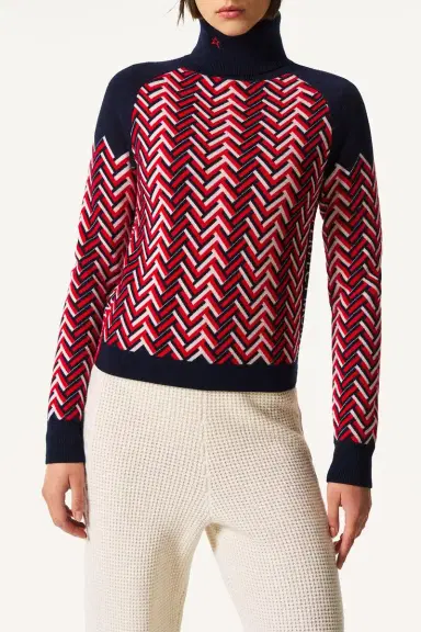Perfect Moment Chunky Chevron Turtleneck Sweater | Thumbnail 3