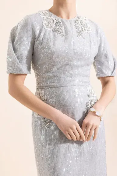 Erdem Short Sleeve Midi Cocktail Dress | Thumbnail 3