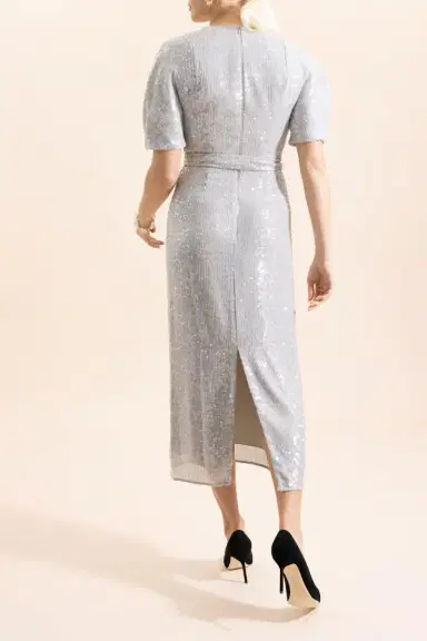 Erdem Short Sleeve Midi Cocktail Dress | Thumbnail 4