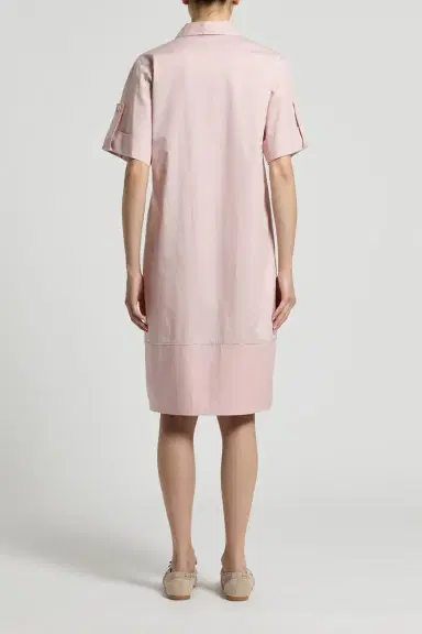 PESERICO V Neck Stretch Midi Dres | Thumbnail 5