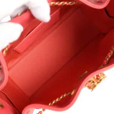 Chanel Chanel Mini 25 Hobo Bag Coral Pink Caviar Antique Gold Hardware | Thumbnail 8
