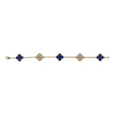 Van Cleef & Arpels Van Cleef & Arpels Limited Edition "Vendome" Vintage Alhambra Diamond Bracelet and Blue Sevres Porcelain | Thumbnail 2 Van Cleef & Arpels Van Cleef & Arpels Limited Edition "Vendome" Vintage Alhambra Diamond Bracelet and Blue Sevres Porcelain | Thumbnail 2