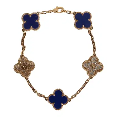 Van Cleef & Arpels Van Cleef & Arpels Limited Edition "Vendome" Vintage Alhambra Diamond Bracelet and Blue Sevres Porcelain | Thumbnail 1 Van Cleef & Arpels Van Cleef & Arpels Limited Edition "Vendome" Vintage Alhambra Diamond Bracelet and Blue Sevres Porcelain | Thumbnail 1