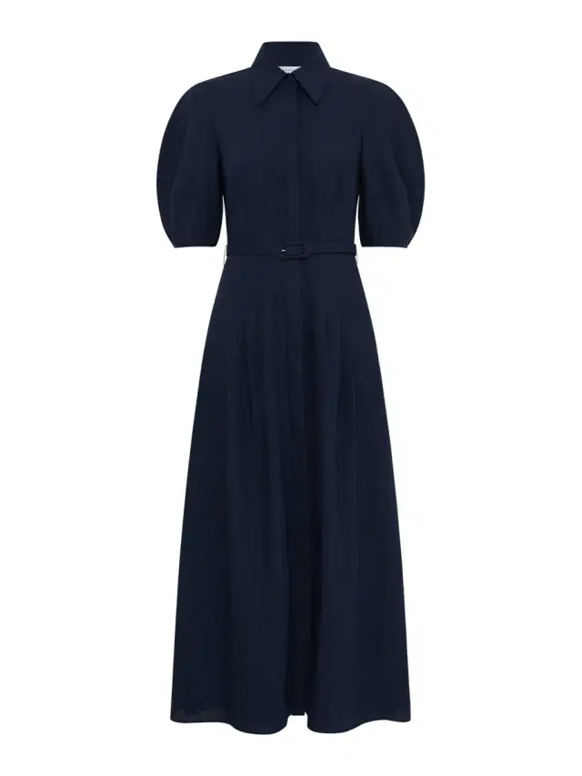 Maude Pleated Midi Shirtdress