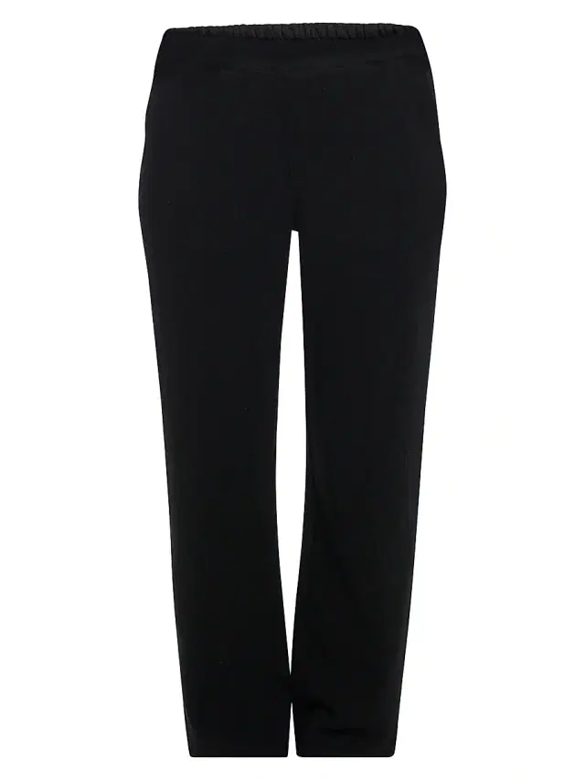 Women's Relaxed Pants with Elastic Waist - Black