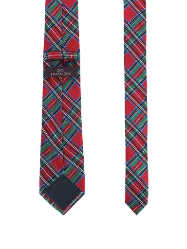 Trafalgar Men's Holiday Nicholas Plaid Tie | Thumbnail 3 Trafalgar Men's Holiday Nicholas Plaid Tie | Thumbnail 3