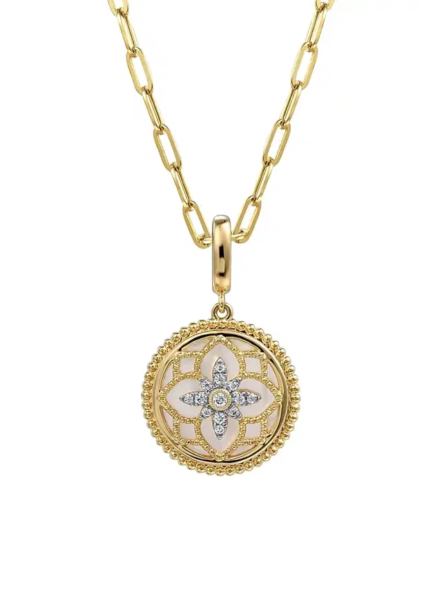 Women's Bujukan 14K Yellow Gold, Mother-Of-Pearl & 0.09 TCW Diamond Pendant - Yellow Gold