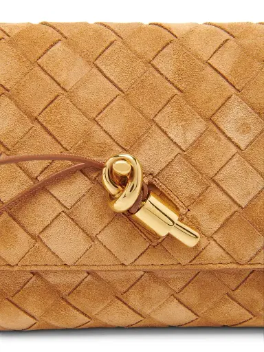 Bottega Veneta Women's Andiamo Intrecciato Suede Pouch | Thumbnail 4