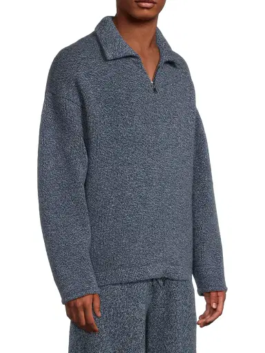 The Elder Statesman Men's Hunter Marl Zip Jacket - Storm Twist - Size Large | Thumbnail 4