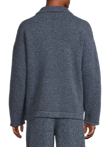 The Elder Statesman Men's Hunter Marl Zip Jacket - Storm Twist - Size Large | Thumbnail 5