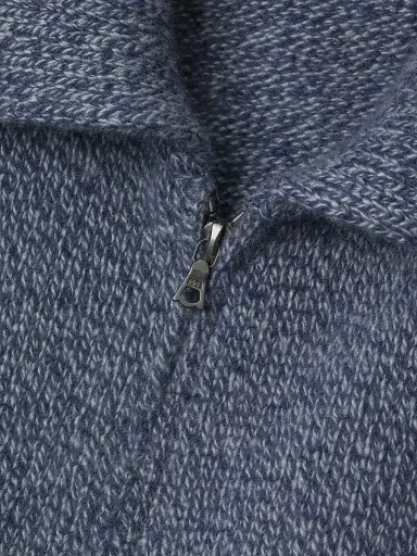 The Elder Statesman Men's Hunter Marl Zip Jacket - Storm Twist - Size Large | Thumbnail 6