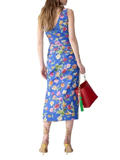 Carolina Herrera Women's Floral Stretch Cotton Sheath Dress - Bluebell Multi - Size 0 | Thumbnail 4 Carolina Herrera Women's Floral Stretch Cotton Sheath Dress - Bluebell Multi - Size 0 | Thumbnail 4
