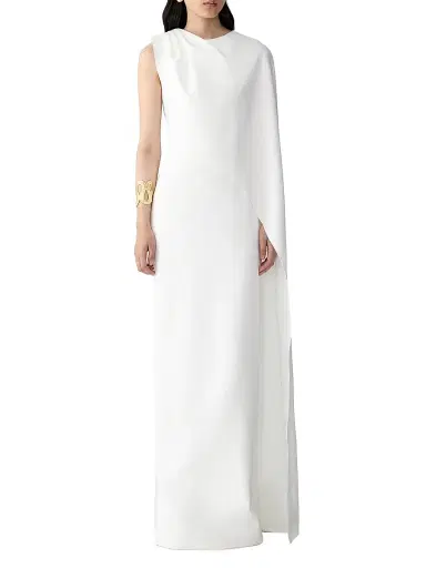 Carolina Herrera Women's Draped One-Shoulder Column Gown - White - Size 8 | Thumbnail 2