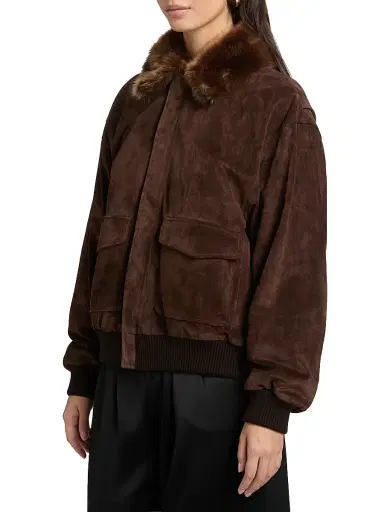 Frame Women's The Suede Oversized Jacket - Americano | Thumbnail 4