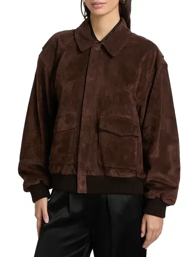 Frame Women's The Suede Oversized Jacket - Americano | Thumbnail 6