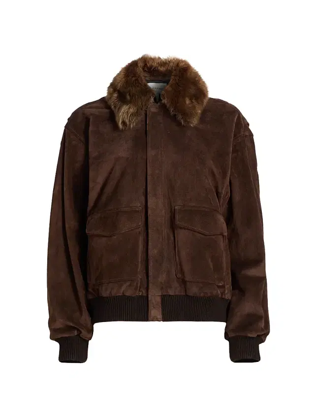 FRAME Women's The Suede Oversized Jacket - Americano