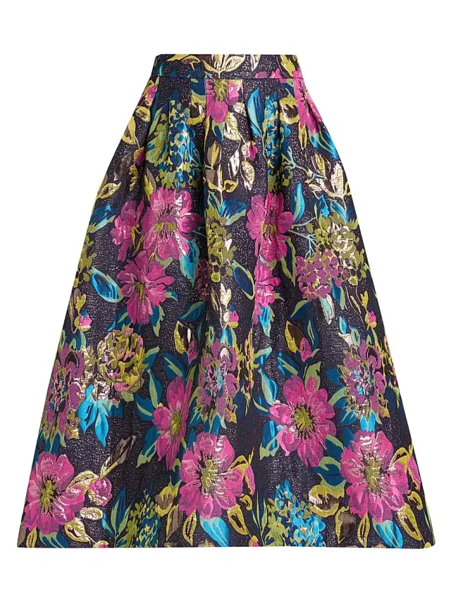 Lilly Pulitzer Women's Elyce Floral Brocade Midi-Skirt - Multi Canopy Blooms