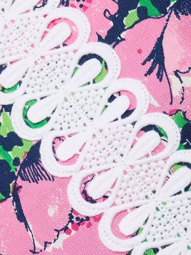 Lilly Pulitzer Women's Cleodora Floral Embroidered Sheath Minidress - Low Tide Navy Florrie - Size 16 | Thumbnail 7