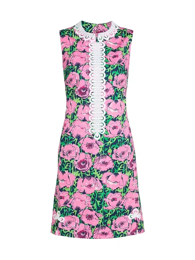 Lilly Pulitzer Women's Cleodora Floral Embroidered Sheath Minidress - Low Tide Navy Florrie