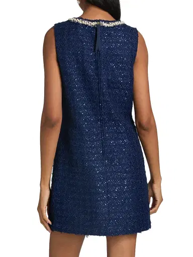 Lilly Pulitzer Women's Ronan Metallic Tweed Romper - Low Tide Navy - Size 12 | Thumbnail 5