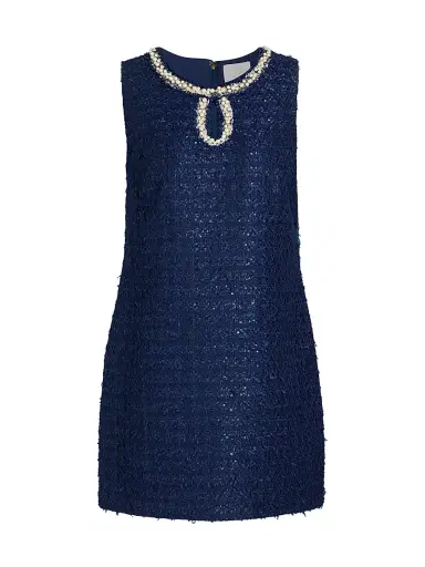 Lilly Pulitzer Women's Ronan Metallic Tweed Romper - Low Tide Navy - Size 12 | Thumbnail 1