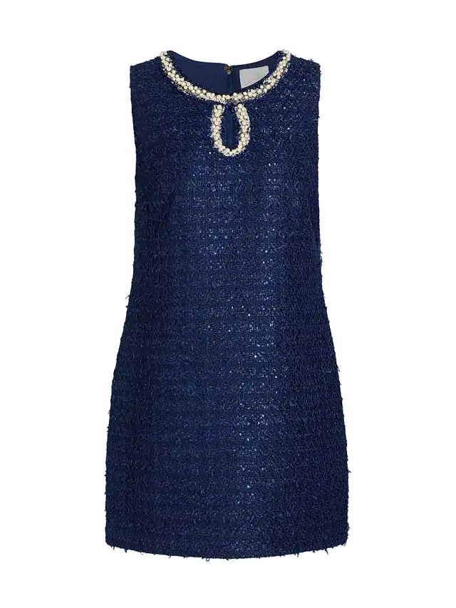 Lilly Pulitzer Women's Ronan Metallic Tweed Romper - Low Tide Navy