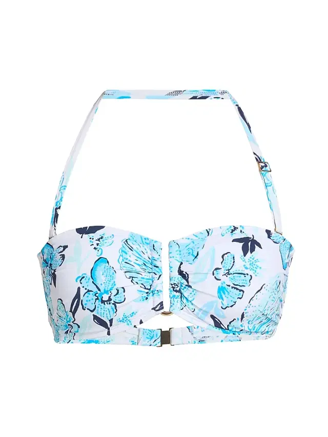 Women's Jessa Bandeau Bikini Top - White Multi