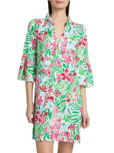Lilly Pulitzer Women's Hayes Glowinig Gardens Minidress - Multi Glowing Gardens - Size Large | Thumbnail 3 Lilly Pulitzer Women's Hayes Glowinig Gardens Minidress - Multi Glowing Gardens - Size Large | Thumbnail 3
