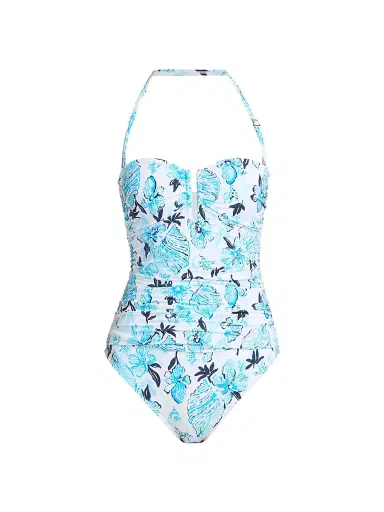 Lilly Pulitzer Women's Farlee Resort Seashell Splendor One-Piece Swimsuit - White Multi - Size 12 | Thumbnail 1 Lilly Pulitzer Women's Farlee Resort Seashell Splendor One-Piece Swimsuit - White Multi - Size 12 | Thumbnail 1