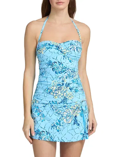 Lilly Pulitzer Women's Flamenco Bellevue Breakers Beach Tankini Top - Blue Multi - Size 6 | Thumbnail 3