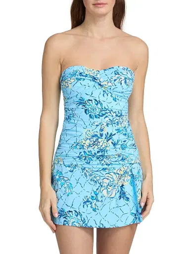 Lilly Pulitzer Women's Flamenco Bellevue Breakers Beach Tankini Top - Blue Multi - Size 6 | Thumbnail 5