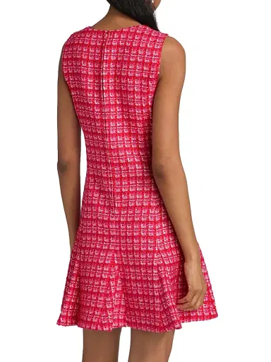 Lilly Pulitzer Women's Enya Bouclé Grid Minidress - Cranberry Red Fiesta Boucle - Size 16 | Thumbnail 5 Lilly Pulitzer Women's Enya Bouclé Grid Minidress - Cranberry Red Fiesta Boucle - Size 16 | Thumbnail 5
