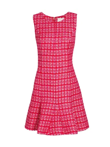 Lilly Pulitzer Women's Enya Bouclé Grid Minidress - Cranberry Red Fiesta Boucle - Size 16 | Thumbnail 1 Lilly Pulitzer Women's Enya Bouclé Grid Minidress - Cranberry Red Fiesta Boucle - Size 16 | Thumbnail 1