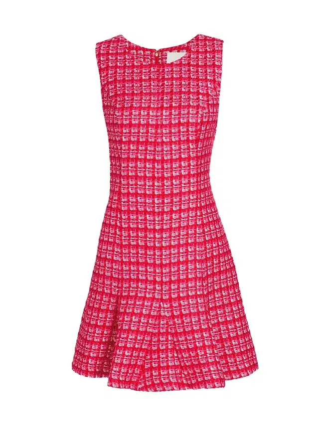 Lilly Pulitzer Women's Enya Bouclé Grid Minidress - Cranberry Red Fiesta Boucle