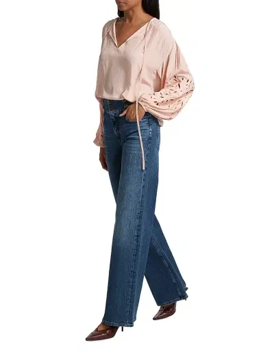 Ramy Brook Women's Zenaida Eyelet Blouse - Dark Blush | Thumbnail 2