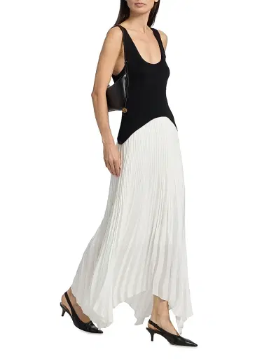 Ramy Brook Women's Davinia Mixed-Media Pleated-Skirt Maxi Dress - | Thumbnail 2