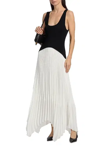 Ramy Brook Women's Davinia Mixed-Media Pleated-Skirt Maxi Dress - | Thumbnail 3