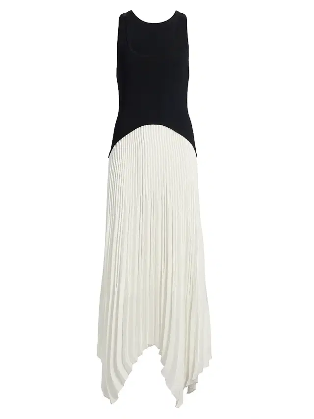Ramy Brook Women's Davinia Mixed-Media Pleated-Skirt Maxi Dress -