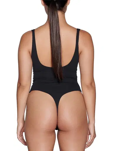 SKIMS Women's Fits Everybody Square-Neck Bodysuit - Onyx | Thumbnail 5