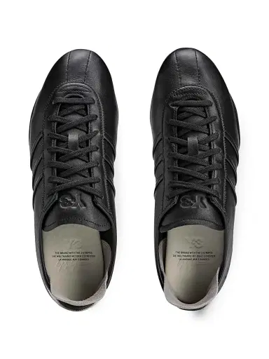 Adidas Men's Y-3 Tokyo Leather Low-Top Sneakers - Black White - Size 11 | Thumbnail 3