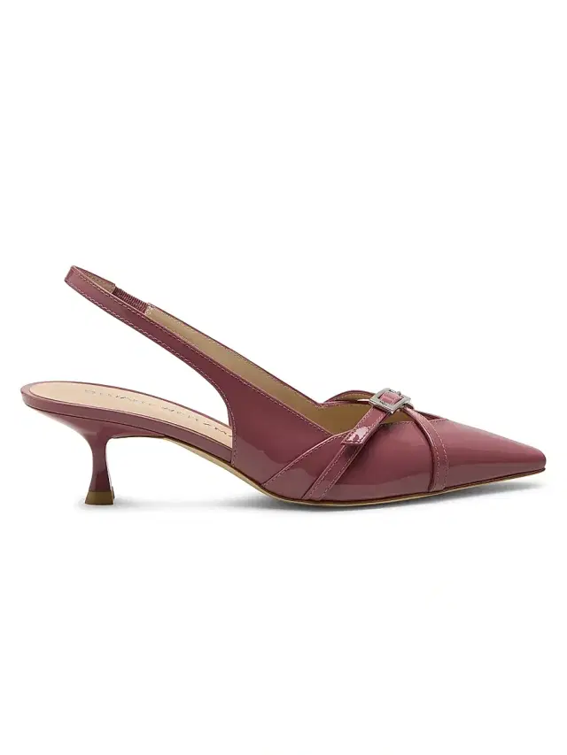 Stuart Weitzman Women's Georgie 50MM Patent Leather Slingback Pumps - Dusty Berry