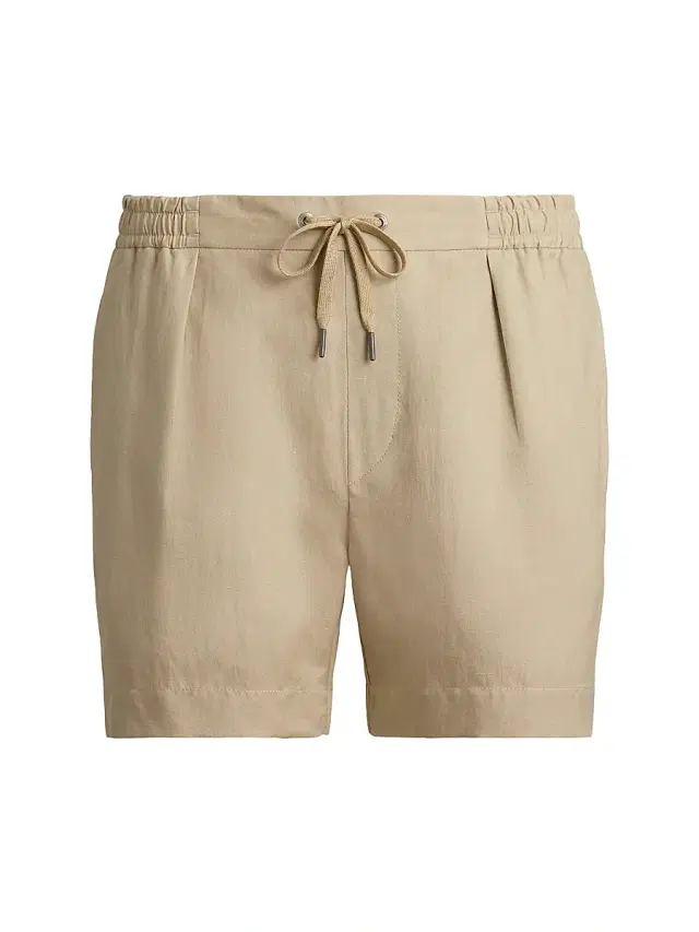 Men's Silk-Linen Drawstring Shorts - Champagne 42