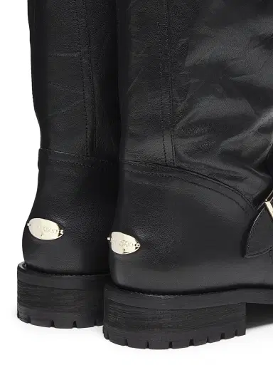 Jimmy Choo Women's Biker Mid Leather Boots - Black | Thumbnail 3