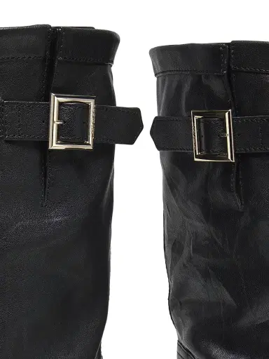 Jimmy Choo Women's Biker Mid Leather Boots - Black | Thumbnail 6