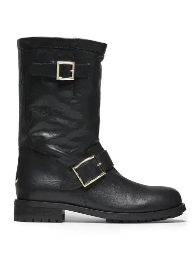 Jimmy Choo Women's Biker Mid Leather Boots - Black | Thumbnail 1